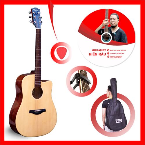 Combo đàn guitar acoustic Rosen G31NA (tặng kèm khóa học guitar Hiển Râu trị giá 699k)